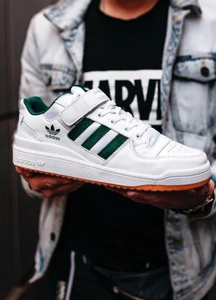 Чоловічі кросівки adidas forum white green / smb