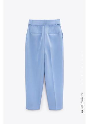 Классические брюки zara синие брюки штаны hm mango штани з поясом с ремнем з ремнем класичні базові