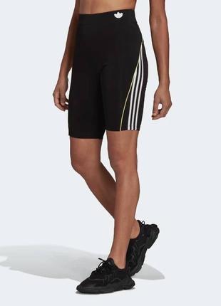 Шорти велосипедки adidas originals legging shorts in black with three stripes