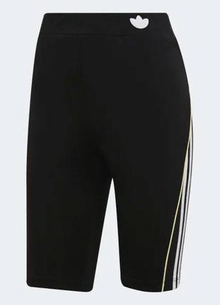 Шорти велосипедки adidas originals legging shorts in black with three stripes4 фото