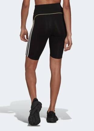 Шорти велосипедки adidas originals legging shorts in black with three stripes3 фото