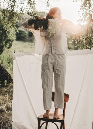 Кюлоты в смужку / жіночі літні штани