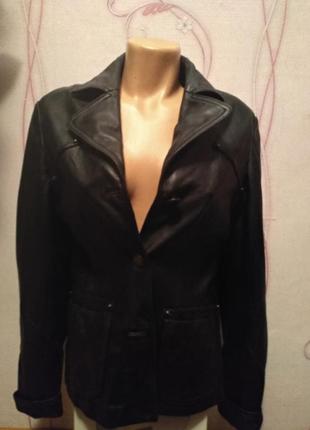 Пиджак - куртка элегантный женский кожаный 462 фото