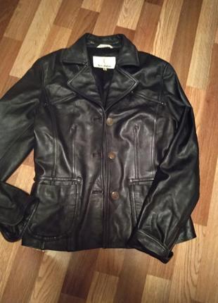 Пиджак - куртка элегантный женский кожаный 46