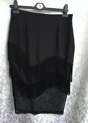 Стильна спідниця з бахромою missguided юбка с бахромой и сеткой2 фото