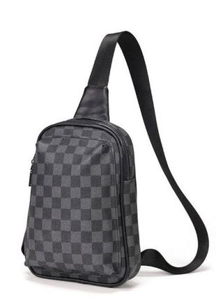 Качественная мужская сумка на грудь экокожа, сумка-слинг для мужчин в стиле луи витон месенджер кросс-боди4 фото