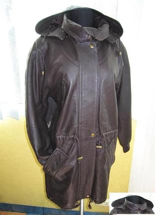 Оригинальная женская кожаная куртка с капюшеном. лот 247