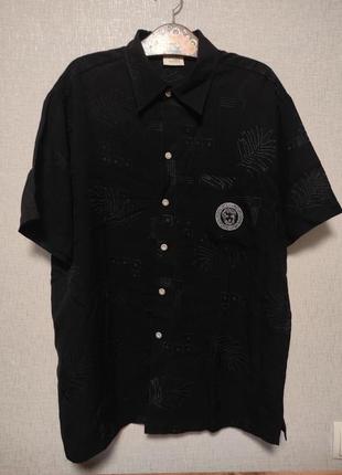 Черная тениска мужчуая рубашка с короткими рукавами