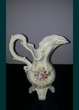 Кувшин ваза для декора керамика с цветами