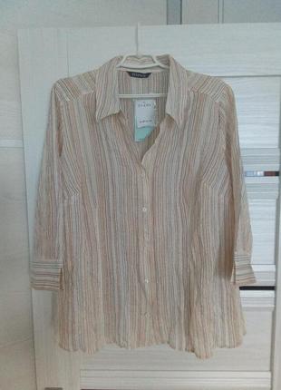 Брендовая красивая блуза-рубашка р.22-24.5 фото
