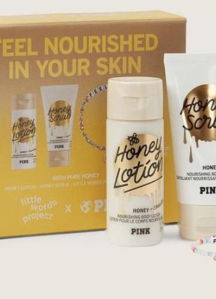 Крутий подарунковий (лосьйон+скраб) набір pink honey lotion + honey scrab,1 фото