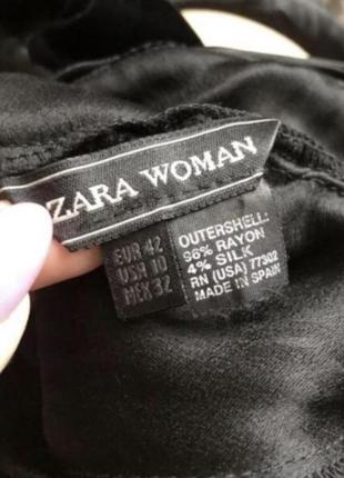 Чёрное платье zara из натурального шелка3 фото