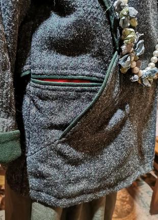 Шерстяное с альпакой пальто пиджак куртка с карманами полупальто lodenfry шерсть двубортное оверсайз женское в ретро баварском стиле демисезонное8 фото