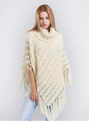 Женское пончо, накидка с воротом "хомутом ", очень тёплый, мягенький и не колется. orsay.