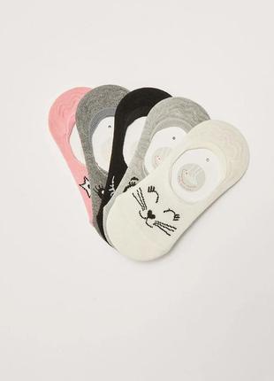 5-6 р 27-29 р нові фірмові короткі спортивні шкарпетки слідки для дівчинки 5 пар lc waikiki вайкікі