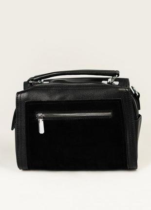 Прямокутна чорна сумка-валіза з еко-шкіри