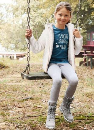 Термо-леггинсы для девочки, рост 122-128, цвет светло-серый