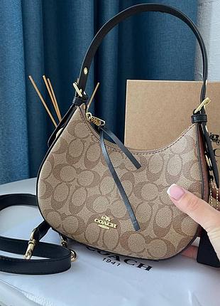 Сумка coach kleo hobo in signature Ccv натуральная кожа