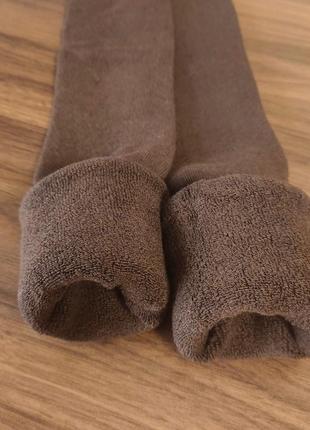 Женские зимние высокие гольфы очень теплые 1514 капучино выше колен гетры с начесом корич...