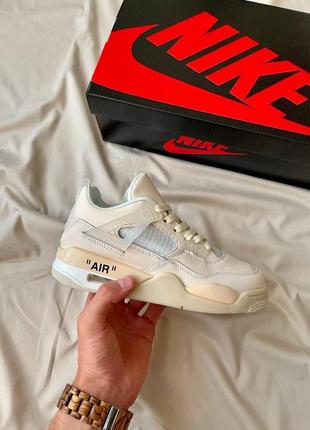 Кросівки off white x nike air jordan 4 sp sail 2.03 фото