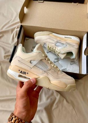 Кросівки off white x nike air jordan 4 sp sail 2.02 фото