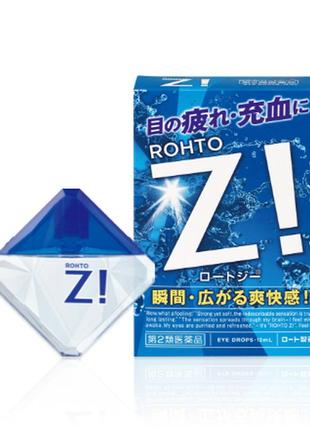 Японские капли для глаз от усталости rohto z! eye drops, 12 ml.1 фото