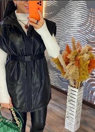 Жилет,жилетка еко шкіра,чорна шкіряна жилетка