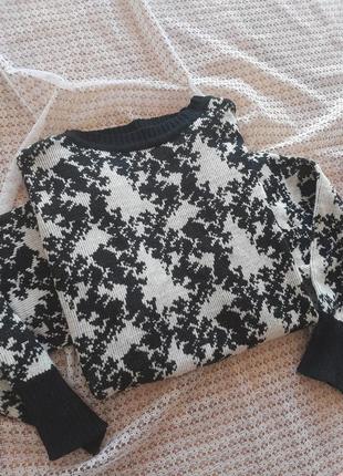Винтажний чорно-білий  джемпер