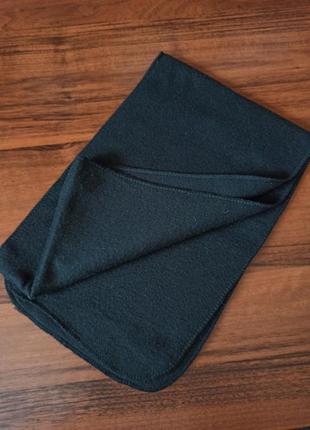 Флисовый спортивный шарф черный длинный теплый
