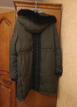 Зимняя теплая куртка на пуху длинная2 фото