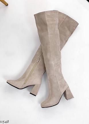 Ботфорты натуральная замша деми сапоги