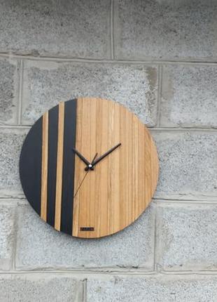 Сучасний круглий дерев'яний годинник, настінний годинник, унікальний настінний годинник, дерев'яний7 фото