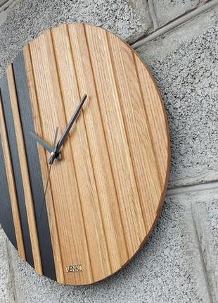 Сучасний круглий дерев'яний годинник, настінний годинник, унікальний настінний годинник, дерев'яний9 фото