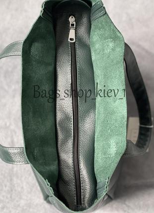 Шкіряна темно-зелена сумка, кольори в асортименті10 фото