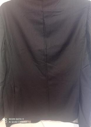 Т10. шерстяной мериносовый итальянский меринос мужской пиджак черный в полос corneliani роуль шерсть5 фото