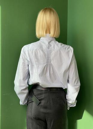 Женская классическая хлопковая рубашка в полоску6 фото