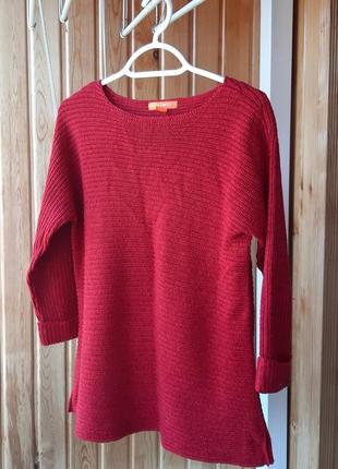 Женский свитер вязаный кардиган кофта красный свитшот