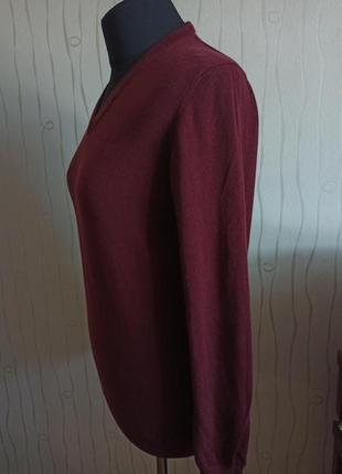Бордовый пуловер свитер barbour хлопок3 фото