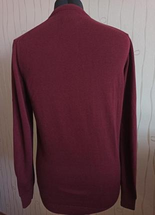 Бордовый пуловер свитер barbour хлопок4 фото