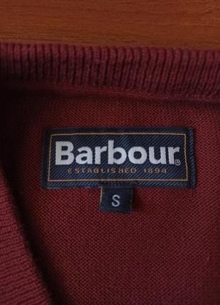 Бордовый пуловер свитер barbour хлопок5 фото