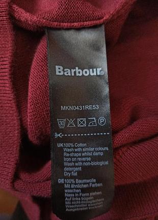 Бордовый пуловер свитер barbour хлопок6 фото