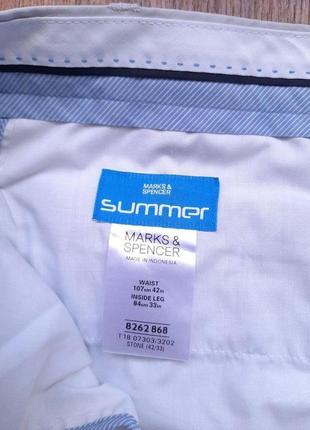 Штани брюки чіноси світлі бежеві кремові marks&spencer w42" l33" summer premium англія10 фото