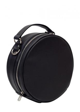 Женская круглая сумка sambag bale черная1 фото
