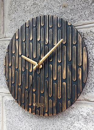 Сучасний круглий дерев'яний годинник, настінний годинник, унікальний настінний годинник, дерев'яний1 фото