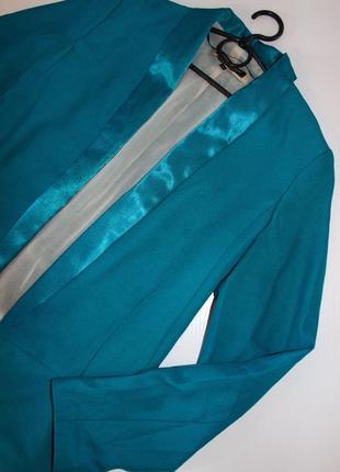 Пиджак жакет с атласными лацканами / супер под юбку или брюки / 1210 фото