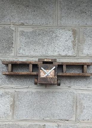 Вінтажний літак дерев'яний годинник, настінний годинник в сучасному дизайні, промисловий настінний г