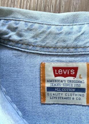 Мужская винтажная джинсовая рубашка с длинным рукавом levis5 фото