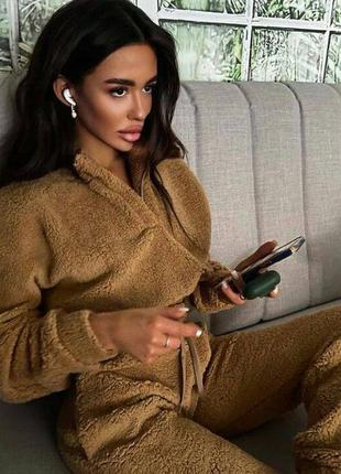 Теплий жіночій спортивний костюм teddy ❤️ двійка кофта і штатни