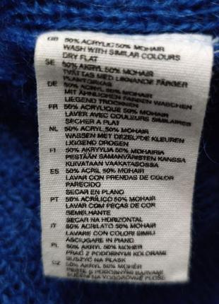 Мохеровое платье мини удлененный джемпер цвет ультрамарин  h&m /6890/6 фото