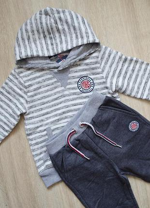 Спортивний костюм: велюрова кофта та штани з манжетом на 18-24 місяці